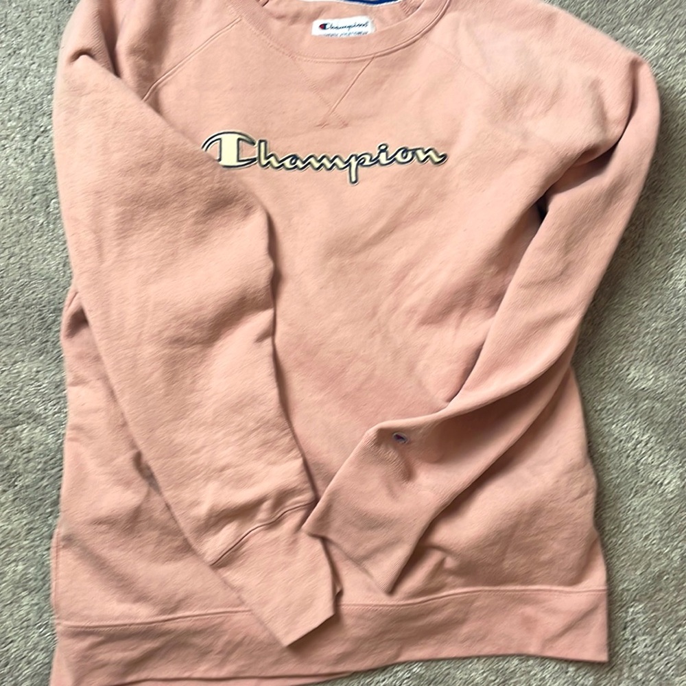 pink champions sweatshirt women large